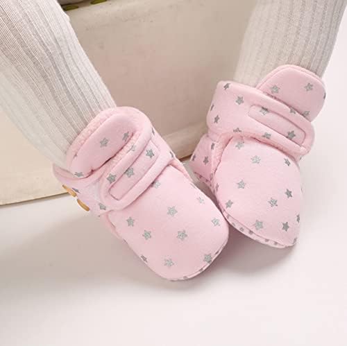 synıa Bebek Ayakkabıları Artı Kadife Sıcak Polka Dot Baskı Botları Kaymaz Nefes bebek ayakkabısı Kızlar Boyutu 10