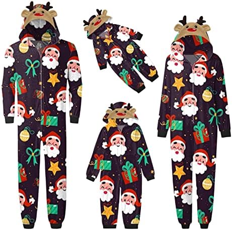 Aile-Kıyafetler-Resimler Yetişkinler Çocuklar için Ev Tekstili, Tatil Pijama Takımları, youeneom Noel Eşleştirme Pijamaları