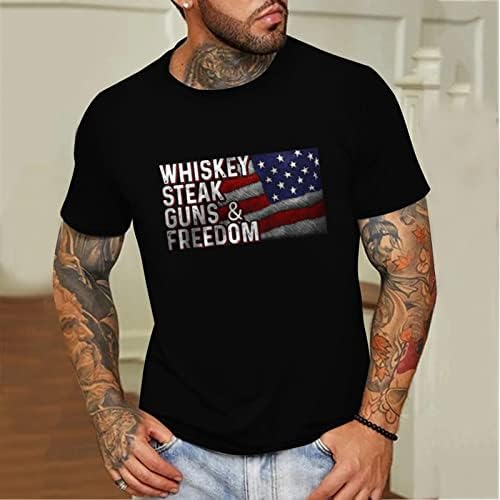 XXBR erkek Yurtsever Kısa Kollu T-Shirt, yaz Retro Amerikan Bayrağı Baskı Crewneck Rahat Gevşek Temel Tee Tops