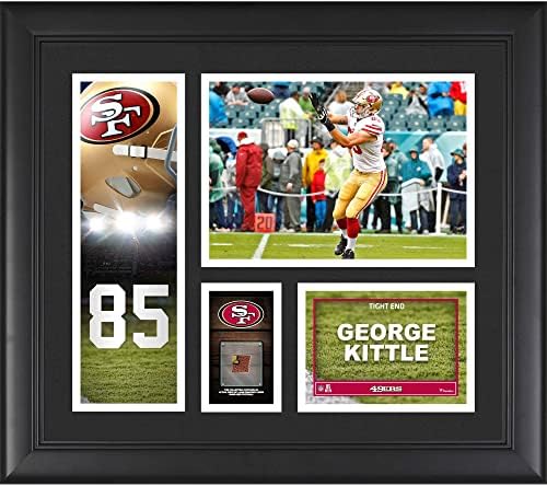 George Kittle San Francisco 49ers, Oyunda Kullanılan bir Top Parçası olan 15 x 17 Oyuncu Kolajını Çerçeveledi-NFL