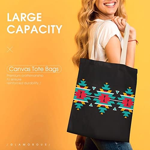 Tribal Dikişsiz Renkli Geometrik Sınır Pattern1 Tote Çanta Kullanımlık alışveriş çantası Çevre Dostu Hediye Eko Çanta