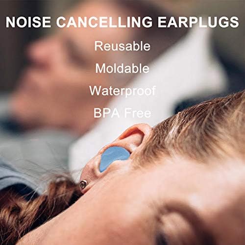 Uyku için Kulak Tıkacı Gürültü Önleme, Yeniden Kullanılabilir Silikon Yumuşak Kalıplanabilir Su Geçirmez Ses Engelleme