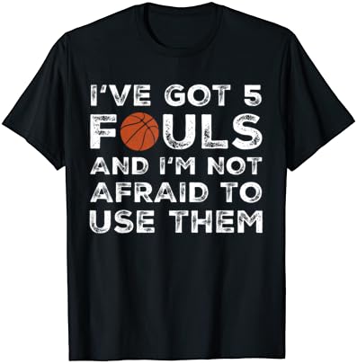Komik Basketbol Oyuncu-Çemberler 5 Fauller T-Shirt