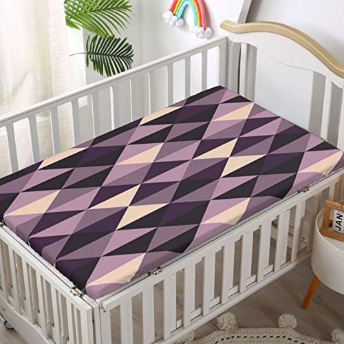 Geometrik Temalı Gömme Mini Beşik Çarşaflar, Portatif Mini Beşik Çarşaflar Bebek Yatağı Yatak Çarşafları-Beşik Yatak