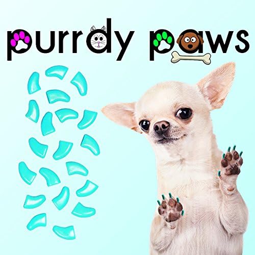 Purrdy Paws Köpek Pençeleri Turkuaz XXL için Yumuşak Tırnak Kapakları