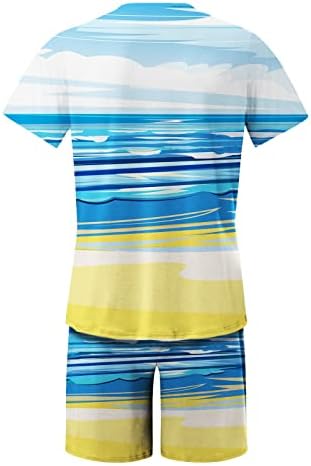 Kısa Set Erkekler 2 Parça Yaz Kıyafeti, Grafik kısa kollu tişört ve şort Setleri Eşofman Spor Takım Elbise