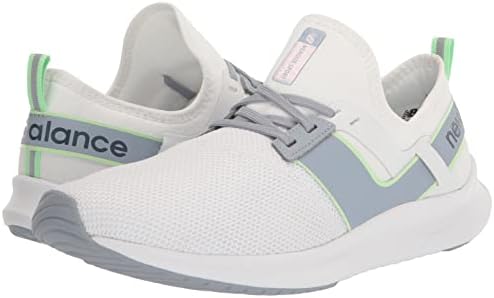 Yeni Denge kadın FuelCore Nergize Spor V1 Sneaker, Beyaz/Alacakaranlık Mavi/Canlı Bahar Glo, 8 Orta ABD