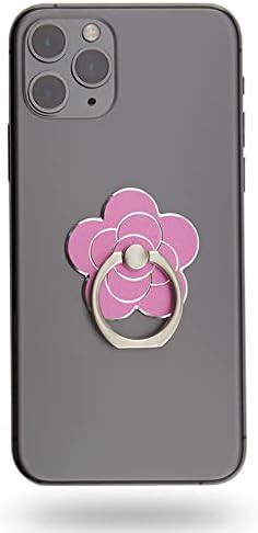 El için Çiçek Metal Cep Telefonu Halka Tutucu, Parmak için Çinko Alaşımlı Telefon Arka Halka Kavrama (Pembe)