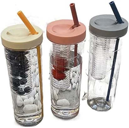 Büyük kapasiteli su bardağı plastik su ısıtıcısı saman ile yaz yüksek değerli spor katlanabilir bardak (Renk: Pembe,