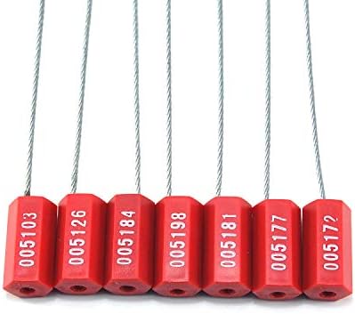 Pull-Tite Çelik Güvenlik Kablo Tel Mühürler Numaralı Anti-Sabotaj Güvenlik Etiketleri (Kırmızı, 50 adet Paketi)