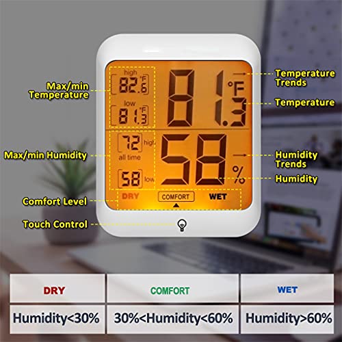 XDCHLK dijital Termometre Higrometre arka ışık kapalı oda termometresi sıcaklık ve nem monitörü Hava istasyonu
