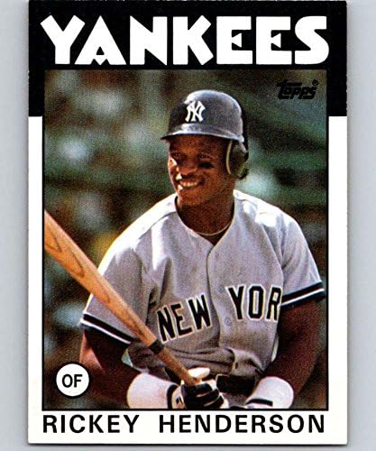 1986 Topps Beyzbol 500 Rickey Henderson New York Yankees Resmi MLB Ticaret Kartı (stok fotoğraf kullanılmış, NM veya
