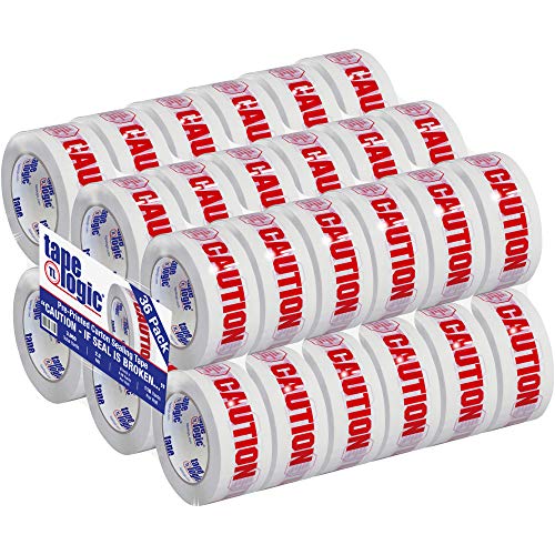 Tape Logic ® Önceden Basılmış Karton Sızdırmazlık Bandı, Dikkat - Conta Kırılmışsa., 2,2 Mil, 2 x 110 yds, Kırmızı/Beyaz,