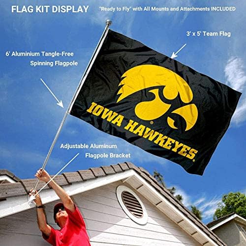 Iowa Üniversitesi Hawkeyes Bayrak ve Direk Braketi Montaj Paketi