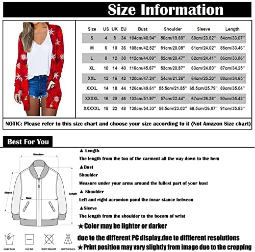 Kadınlar için hırka, açık Ön Uzun Kollu Gömlek Bluzlar Casual Artı Boyutu Dışarı Çıkmak Üstleri Moda Açık Mont Ceket