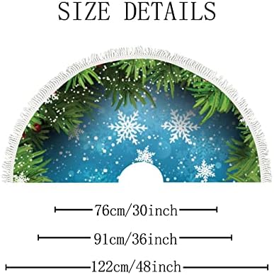 XOLLAR 48 inç Büyük Noel Ağacı Etek Mat Ağaç Dalları üzerinde Kar Tanesi, noel Ağacı Süslemeleri için Kış Parti Tatil