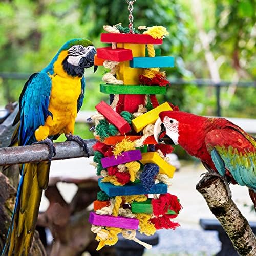 Amerika Papağanı, Afrika Gri, Papağanları için MEWTOGO Ekstra Büyük Kuş Papağan Oyuncakları