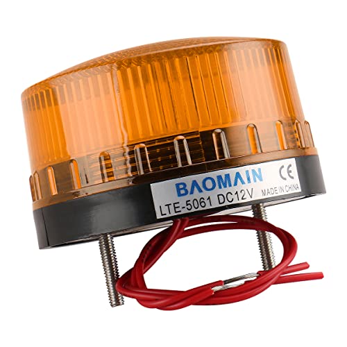 Baomaın Endüstriyel Sinyal Yuvarlak Sarı uyarı ışığı flaşlı uyarı lambası LED-5061 DC 12V 3W