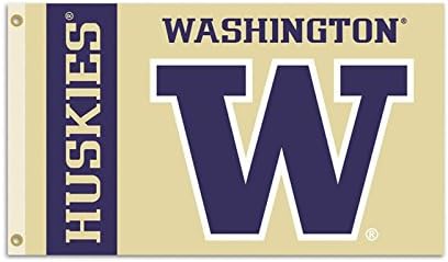 Washington Huskies Koleji Premium Polyester Bayrak Afiş İşareti