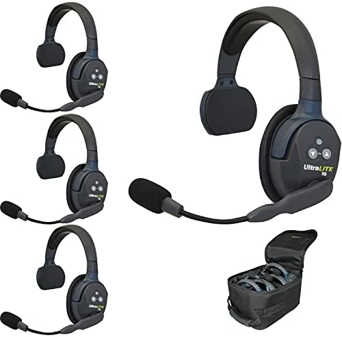 6Ave Kulaklık ve Mikrofon Temizleme Kitine Sahip EARTEC UL4S Ultralite 4 Kişilik Kulaklık Sistemi (ABD)