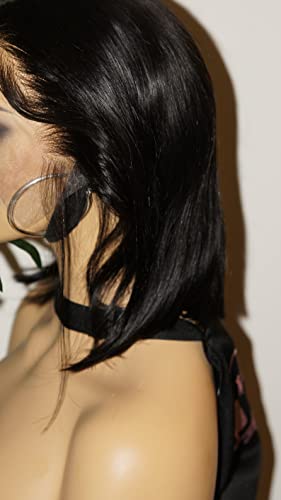 NMwıgs Tutkalsız Kadın Saç Dantel Ön Bob Peruk-Doğal Ön-Koparıp Saç Çizgisi Görünmez Dantel Ön Peruk Ünitesi