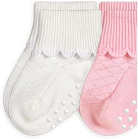 Jefferies Çorap Kız Bebek Kaymaz Taraklı Turncuff 6'lı Paket (Bebek / Yürümeye Başlayan Çocuk)