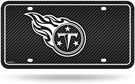 Rıco Endüstrileri NFL Tennessee Titans Karbon Fiber Metal Otomatik Etiket 8.5 x 11 - Kamyon/Araba/SUV için Harika