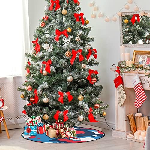 vısesunny Noel Ağacı Mat Mavi Kamuflaj Ağacı Standı Mat Zemin Koruyucu Emici Ağacı Standı Tepsi Mat Zemin Koruma için