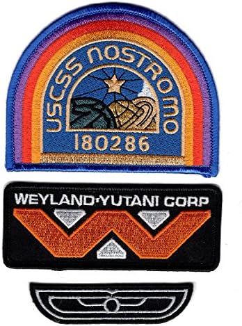 Uzaylı Film U. S. C. S. S. Nostromo Uçuş Kanatları Weyland Yutani Yama (Paket 3pc-Demir açık)
