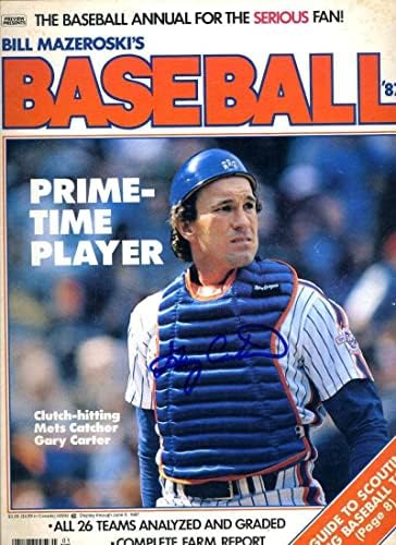 Gary Carter PSA DNA Coa, 1987 Beyzbol Dergisi İmzasını İmzaladı-İmzalı MLB Dergileri