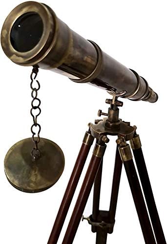 Antik Finish Spyglass Denizcilik Ahşap Tripod Standı Denizcilik Masa Teleskop Ev Dekoratif