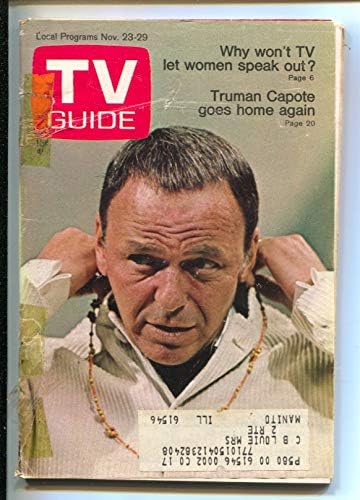 TV Rehberi 11/23/168-Frank Sinatra kapağı-Truman Capote-Doğu Illinois baskısı-G