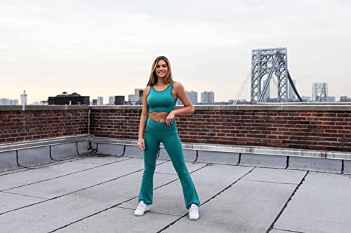 Yogalicious Yüksek Belli Crossover Flare Tayt-Kadınlar için Çömelmeye Dayanıklı Yoga Pantolonu