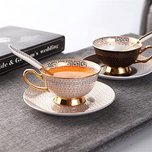 INJIE Kahve kupalar Lüks Avrupa kahve fincan seti Lüks Küçük Retro kraliyet çayı kulplu fincan Kaşık Eski Ev Konteyner