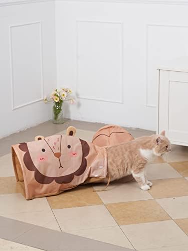 QWİNEE Karikatür kedi tüneli Kapalı Kedi Yavru Kitty İnteraktif Oyuncak Katlanabilir Tüp Oyun Oyuncaklar Yavru Küçük