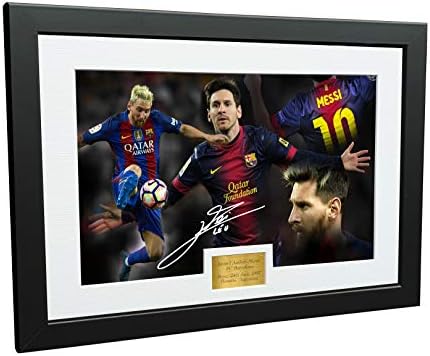 Lionel Messi 12x8 A4 İmzalı KUTLAMA-Barcelona-İmzalı Fotoğraf Fotoğraf Resim Çerçevesi Futbol Hediye