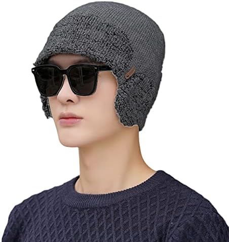 Unisex Kış Örme Şapka kulak koruyucu Bere Şapka Erkekler Kadınlar için Açık Kış Kulaklığı Şapka Klasik Sıcak Kap
