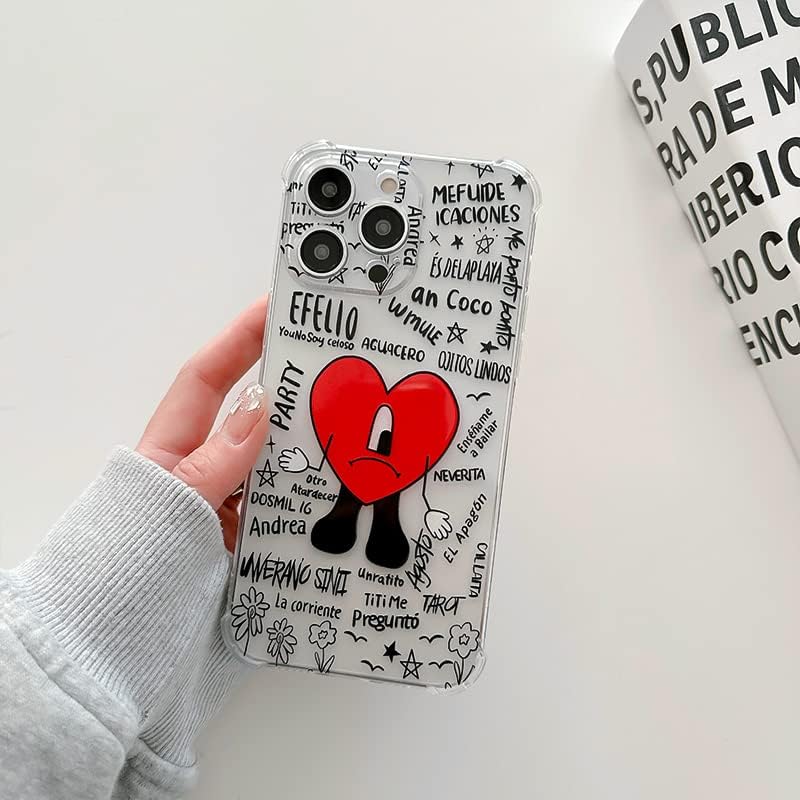 KABUKY Serin Kılıf ile Uyumlu iPhone 13 Pro Max Sevimli Anahtarlık, Kötü Tavşan Tavşan Sokak Moda koruma kapağı telefon