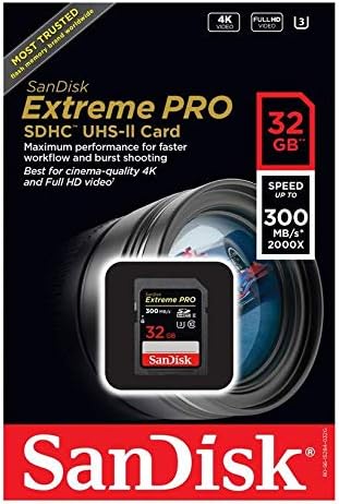 SanDisk 32 GB Extreme Pro UHS-II Bellek SD Kart Sony Alpha a7C ile Çalışır (SDSDXPK-032G-ANCIN) paket ile 1 Her Şeyi
