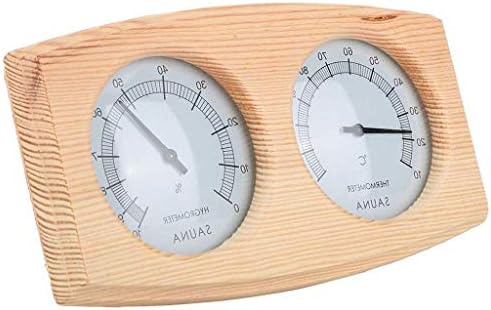 XJJZS Ahşap Sauna Hygrothermograph Termometre, Higrometre Sauna Odası Aksesuarı (Kare)