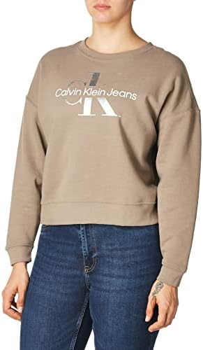 Calvin Klein Kadın Monogram Uzun Kollu Kazak Sweatshirt