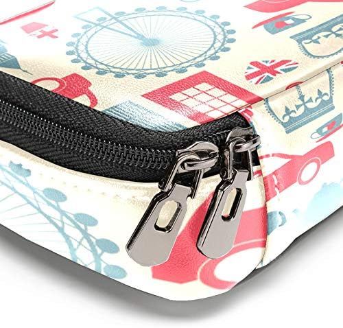 Londra Sembolleri Deri Kalem Kutusu Kalem Çantası Çift Fermuarlı Kırtasiye Çantası saklama çantası Okul Çalışması