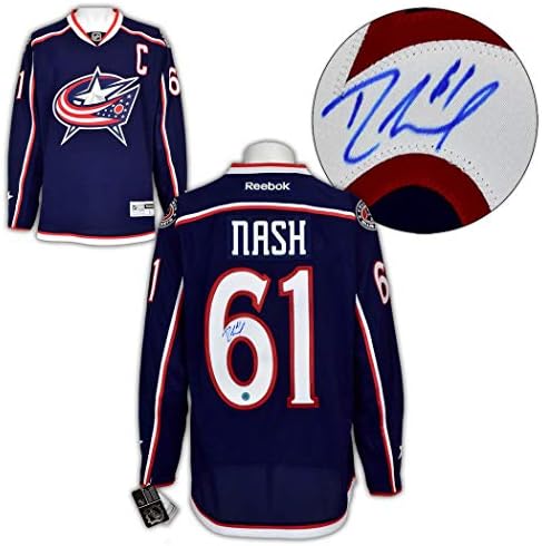 Rick Nash Columbus Mavi Ceketler İmzalı Reebok Forması-İmzalı NHL Formaları