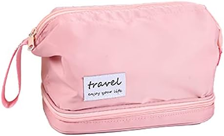 Büyük kapasiteli kozmetik çantası Seyahat kozmetik çantası Su Geçirmez naylon kozmetik çantası Çift katmanlı kozmetik