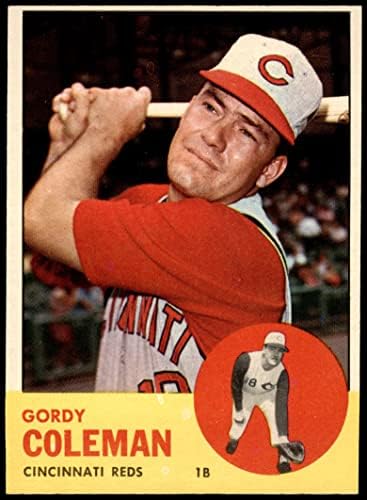 1963 Topps 90 Gordy Coleman Cincinnati Kırmızıları (Beyzbol Kartı) ESKİ Kırmızılar