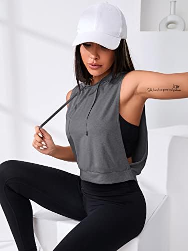 SweatyRocks kadın Kolsuz Egzersiz Üst Spor Giyim kırpma kolsuz yelek Açık Yan Gömlek Atletik Egzersiz Koşu