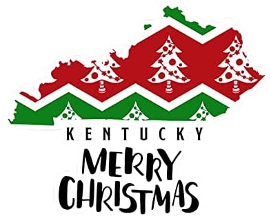 Kentucky Ev Devlet Noel Çıkartmaları Merrry Noel Kentucky Haritası Araba Çıkartması Noel Dekorasyon Pencere Çıkartması