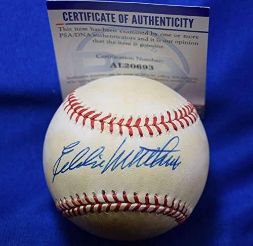 Eddie Mathews PSA DNA Coa İmzası Ulusal Lig ONL İmzalı Beyzbol 4