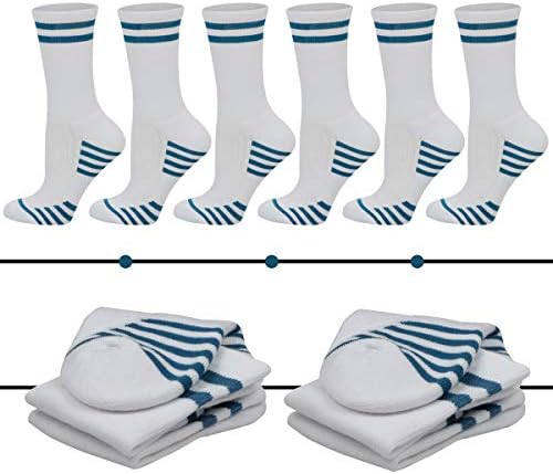 FUNDENCY kadın Atletik Ekip Çorap 6 Paket, Koşu Nefes Yastık Çorap Kemer Desteği ile