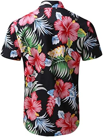 2 Parça Eşofman Kıyafetler Cepler ile Erkekler için Moda havai gömleği ve Kısa Setleri Vintage Hawaii Yaz Plaj Kıyafetleri